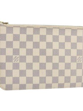 LOUIS VUITTON Damier Azur Neverfull MM Pouch LV Auth hk3571